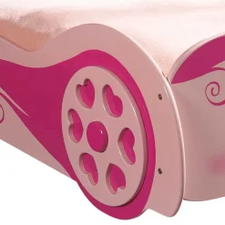 Kinder Wohnen Autobett mit Matratze in Rosa mit Pink - Bageria