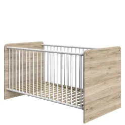 Kinder Wohnen Babybett in Eiche San Remo & Weiß - Folio