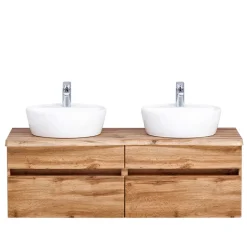 Wohnen Bad Doppel-Waschplatz in Wildeiche Baumkante - Drumias