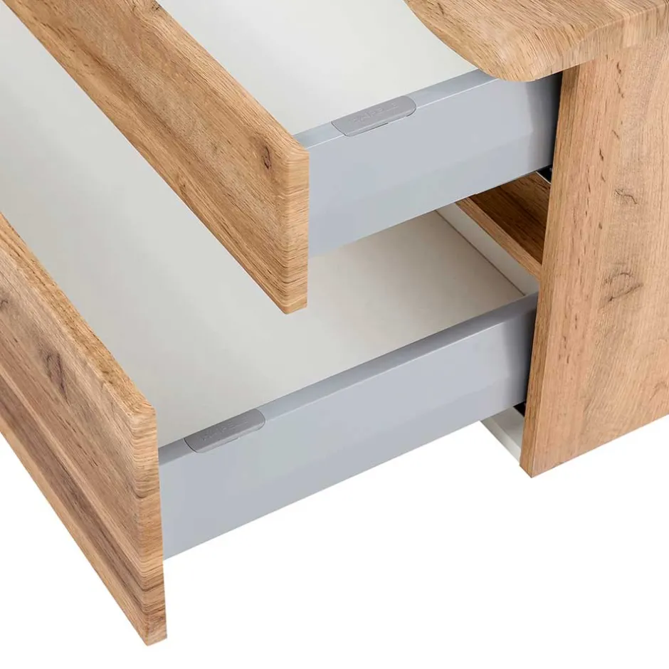 Wohnen Bad Doppel-Waschplatz in Wildeiche Baumkante - Drumias