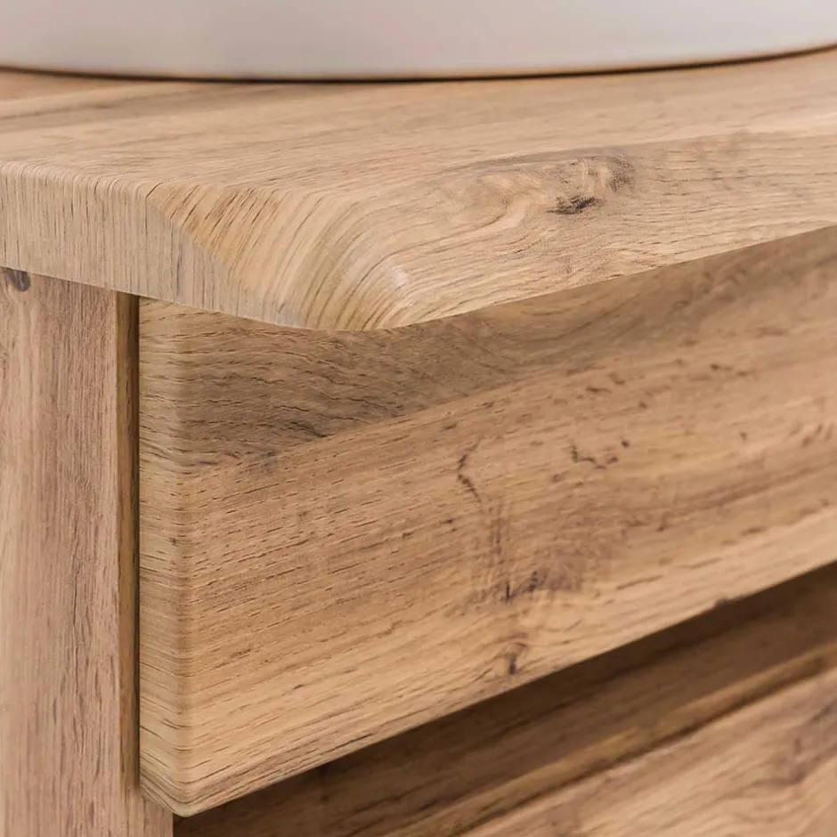 Wohnen Bad Doppel-Waschplatz in Wildeiche Baumkante - Drumias