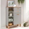 Bad Highboard in Platingrau und Eiche - Nienzo^Wohnen Outlet
