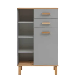 Bad Highboard in Platingrau und Eiche - Nienzo^Wohnen Outlet