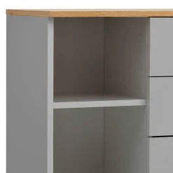 Bad Highboard in Platingrau und Eiche - Nienzo^Wohnen Outlet