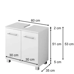 Wohnen Bad Hochglanz Unterschrank für Waschbecken - Vohdan I