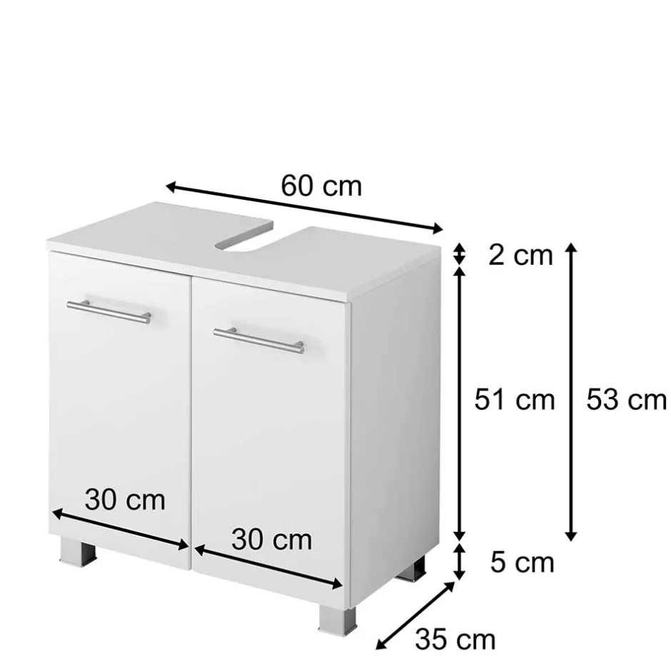 Wohnen Bad Hochglanz Unterschrank für Waschbecken - Vohdan I