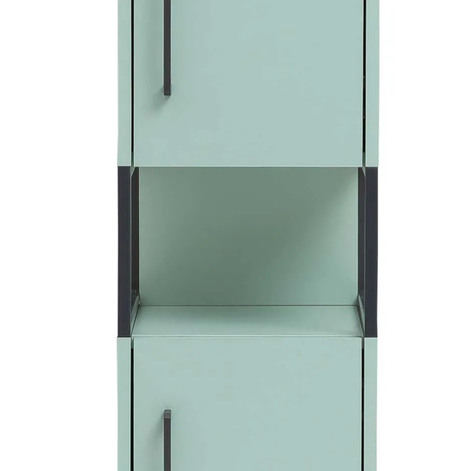 Wohnen Bad Hochschrank in Mint Grün & Anthrazit - Esdrus