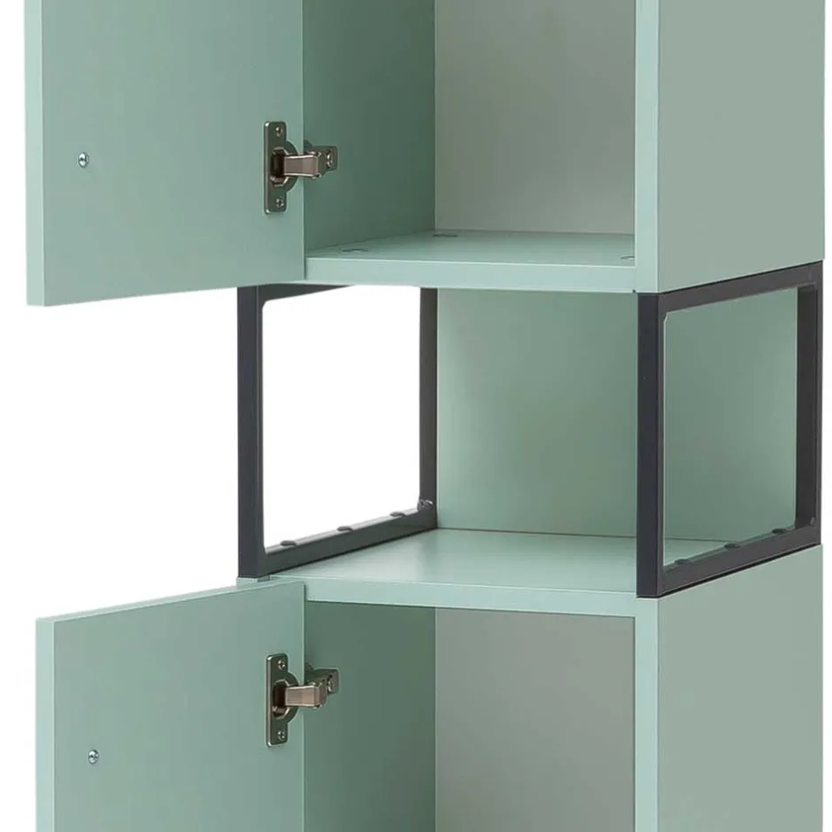 Wohnen Bad Hochschrank in Mint Grün & Anthrazit - Esdrus