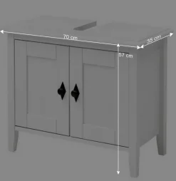 Wohnen Bad Landhaus Unterbeckenschrank in Weiß - Satumare