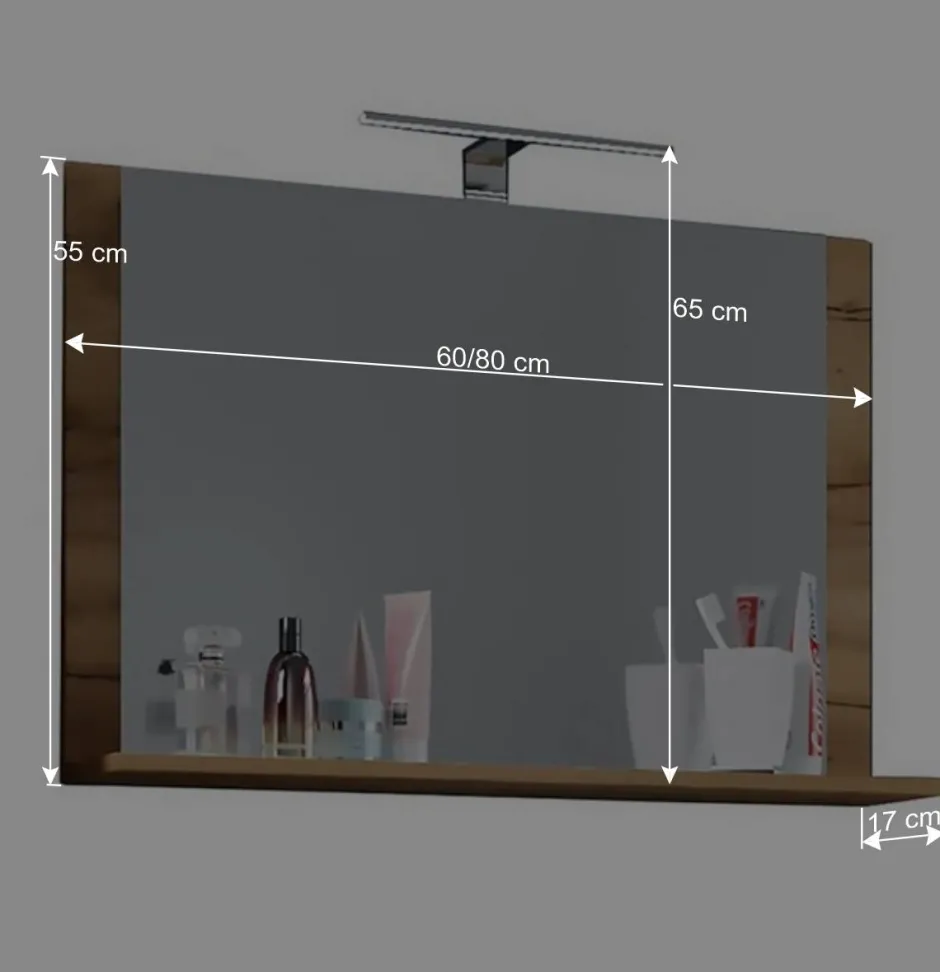 Wohnen Bad Spiegel in Holzoptik Wildeiche Honig - Toulon