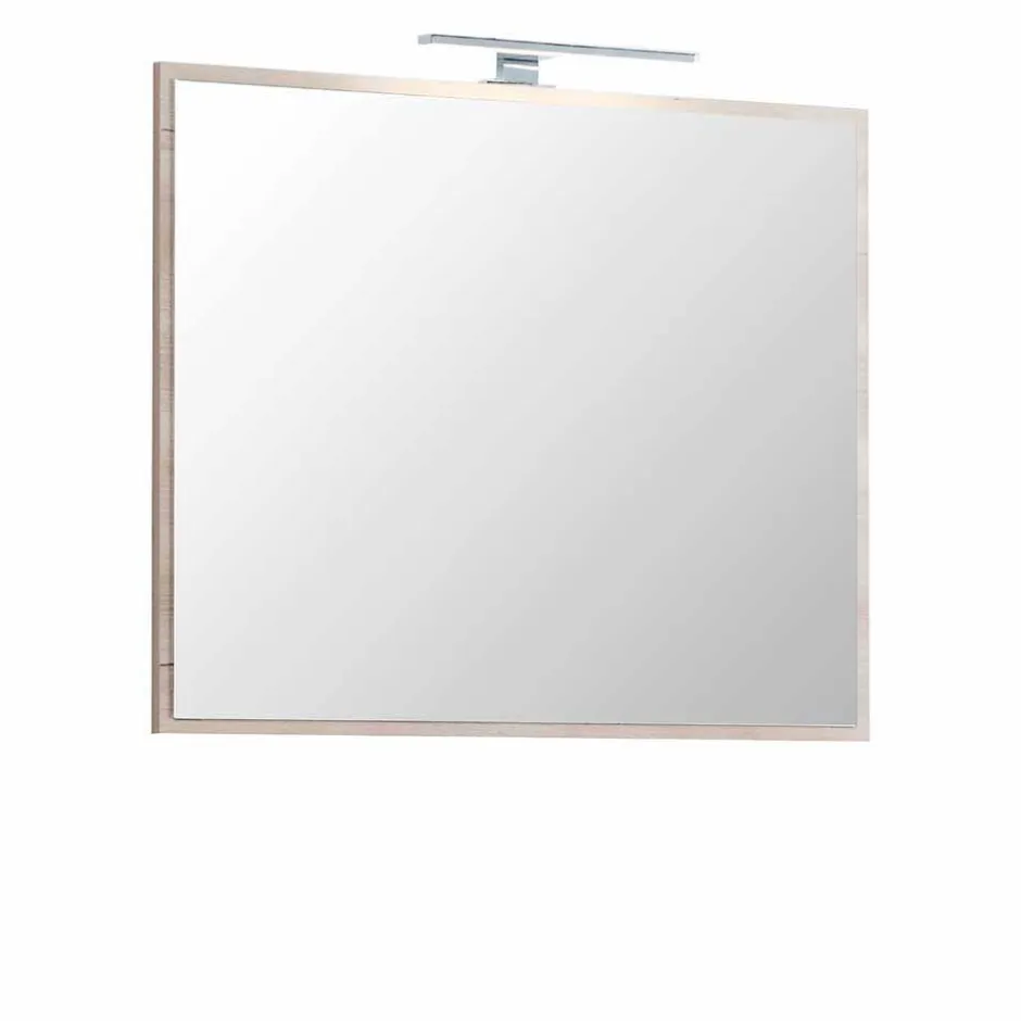 Wohnen Bad Spiegel mit Buche Dekor Rahmen Blanca & optionalem LED Licht
