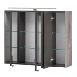 Wohnen Bad Spiegelschrank 3D in Eiche Grau Holzoptik - Svegaria