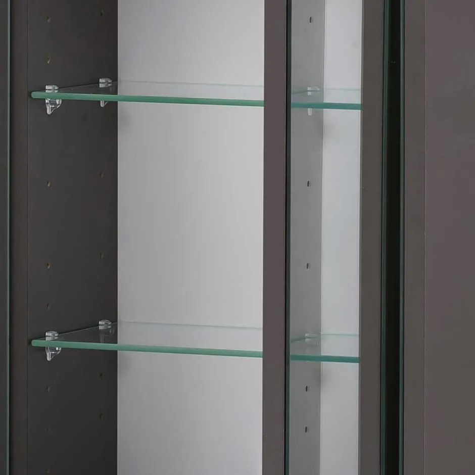 Wohnen Bad Spiegelschrank 3D in Eiche Grau Holzoptik - Svegaria