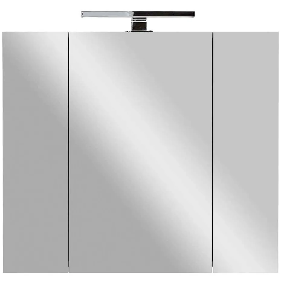 Wohnen Bad Spiegelschrank mit Aufsatzleuchte in Hellgrau - Dolida