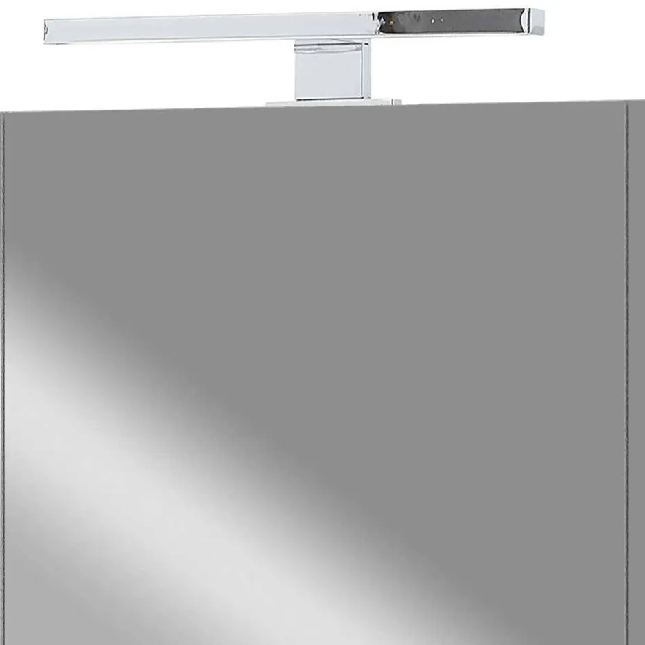 Wohnen Bad Spiegelschrank mit Aufsatzleuchte in Hellgrau - Dolida