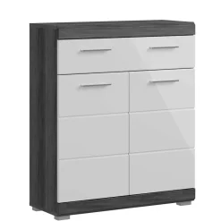 Wohnen Bad Vertiko in Weiß Hochglanz & Grau - Nancys