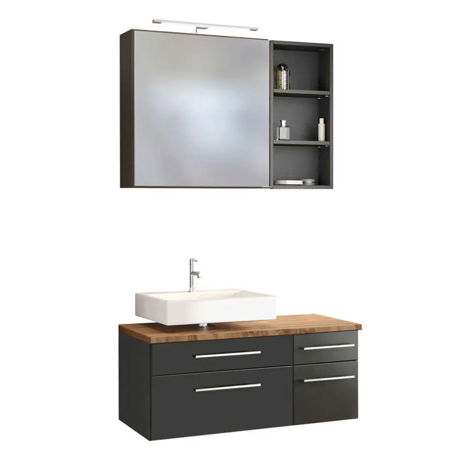 Wohnen Bad Wandregal & Spiegelschrank - Estregos (dreiteilig)