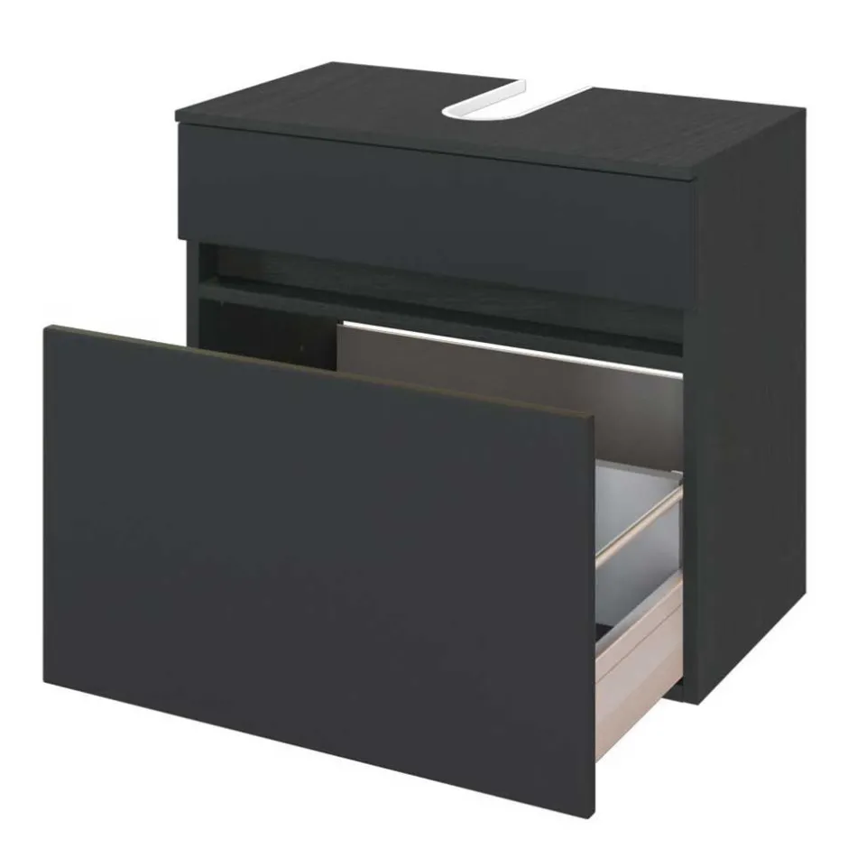 Wohnen Bad Waschbecken-Schrank in Grau - Cathyl