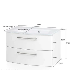 Wohnen Bad Waschkonsole in grauer Eiche Optik - Svegaria