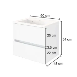 Wohnen Bad Waschtisch mit Becken in Grau & Holz Optik - Athrin