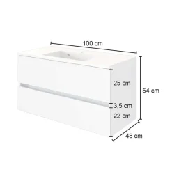 Wohnen Bad Waschtisch mit Becken in Grau & Holz Optik - Athrin