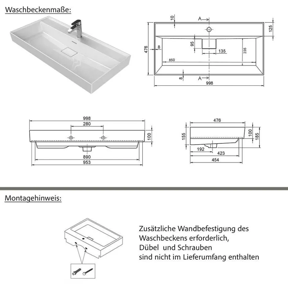 Bad Waschtischkonsole in Dunkelrot - Exeler^Wohnen Hot
