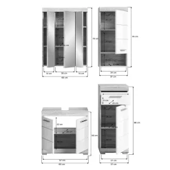Wohnen Badblock Möbelset modern - Calbanyara (dreiteilig)
