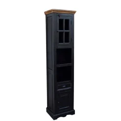 Badezimmer Hochschrank Sentiments in Schwarz Mangobaum^Wohnen Outlet