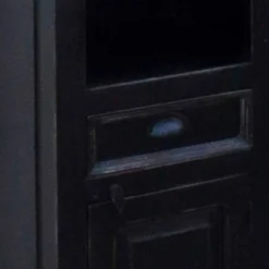 Badezimmer Hochschrank Sentiments in Schwarz Mangobaum^Wohnen Outlet