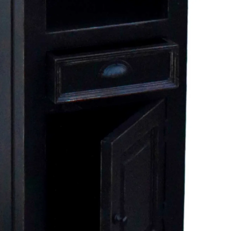 Badezimmer Hochschrank Sentiments in Schwarz Mangobaum^Wohnen Outlet