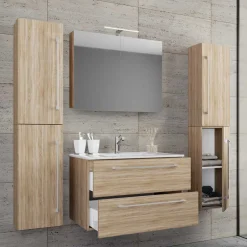 Badezimmer in Holznachbildung Sonoma-Eiche - Caleena (vierteilig)^Wohnen Hot