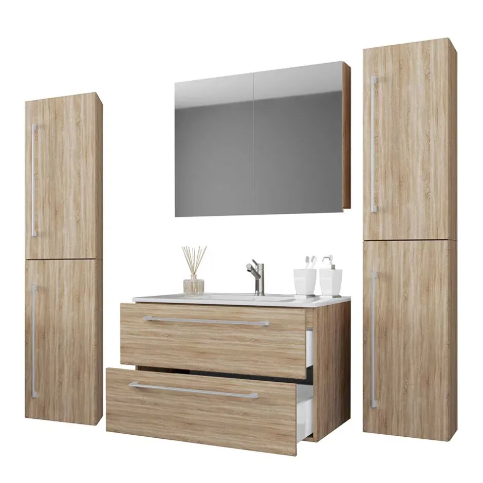 Badezimmer in Holznachbildung Sonoma-Eiche - Caleena (vierteilig)^Wohnen Hot