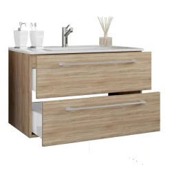 Badezimmer in Holznachbildung Sonoma-Eiche - Caleena (vierteilig)^Wohnen Hot