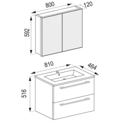 Badezimmer in Holznachbildung Sonoma-Eiche - Caleena (vierteilig)^Wohnen Hot