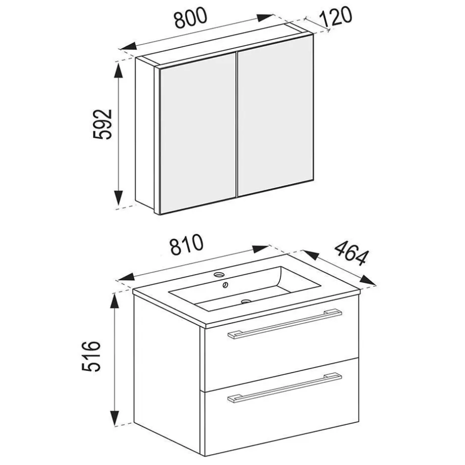 Badezimmer in Holznachbildung Sonoma-Eiche - Caleena (vierteilig)^Wohnen Hot