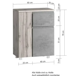 Badezimmer Schrankset modern - Mia (dreiteilig)^Wohnen Online