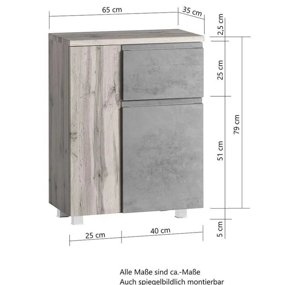 Badezimmer Schrankset modern - Mia (dreiteilig)^Wohnen Online
