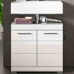 Wohnen Badezimmer Unterbeckenschrank in Weiß - Henriette