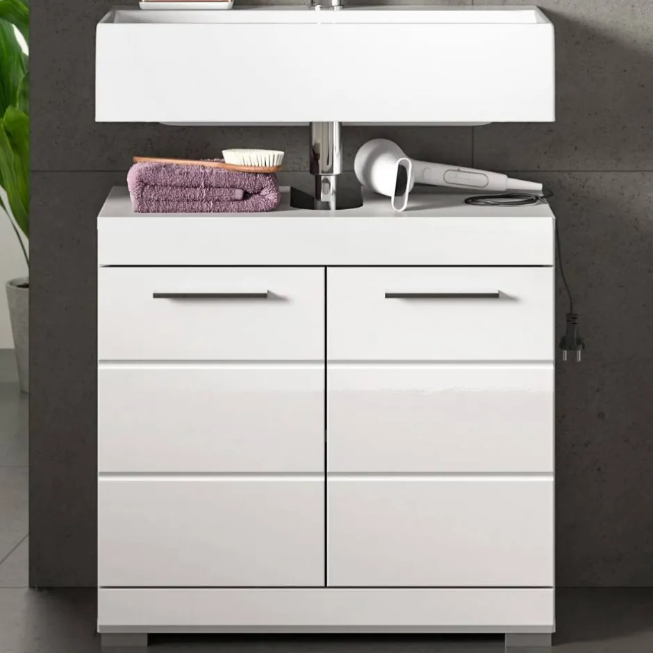 Wohnen Badezimmer Unterbeckenschrank in Weiß - Henriette