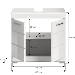 Wohnen Badezimmer Unterbeckenschrank in Weiß - Henriette