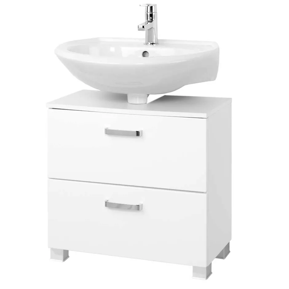 Wohnen Badezimmer Waschbeckenschrank Sagunis in Weiß