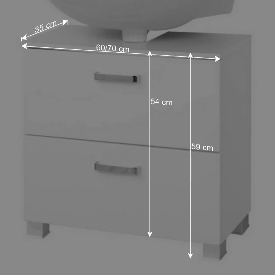 Wohnen Badezimmer Waschbeckenschrank Sagunis in Weiß