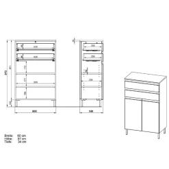 Wohnen Badezimmer-Kommode in Hellgrau - Dadra