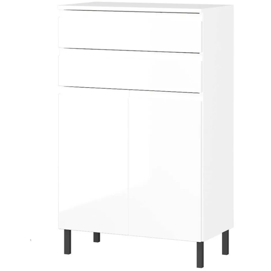 Badezimmer-Kommode in Weiß Hochglanz - Loeesa^Wohnen Discount