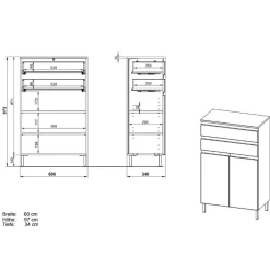 Badezimmer-Kommode in Weiß Hochglanz - Loeesa^Wohnen Discount