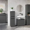 Wohnen Badezimmermöbel Kombi in Dunkelgrau - Rufu (fünfteilig)