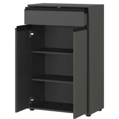 Wohnen Badezimmermöbel Kombi in Dunkelgrau - Rufu (fünfteilig)