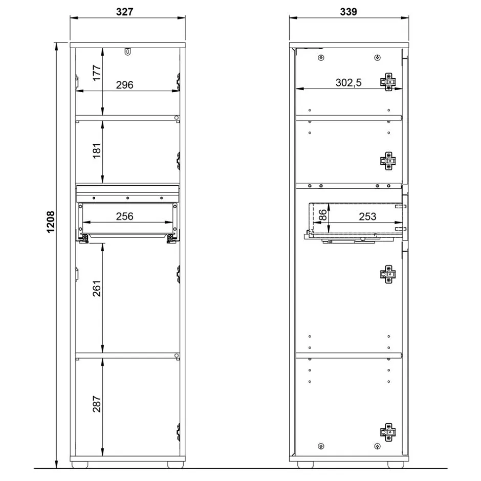 Wohnen Badezimmermöbel Kombi in Dunkelgrau - Rufu (fünfteilig)