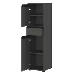 Wohnen Badezimmermöbel Kombi in Dunkelgrau - Rufu (fünfteilig)