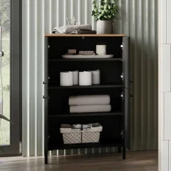 Badezimmerschrank mit 4 Türen in Dunkelgrau - Lucrino^Wohnen New